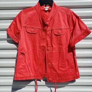 Christopher & Banks coral short sleeve blazer